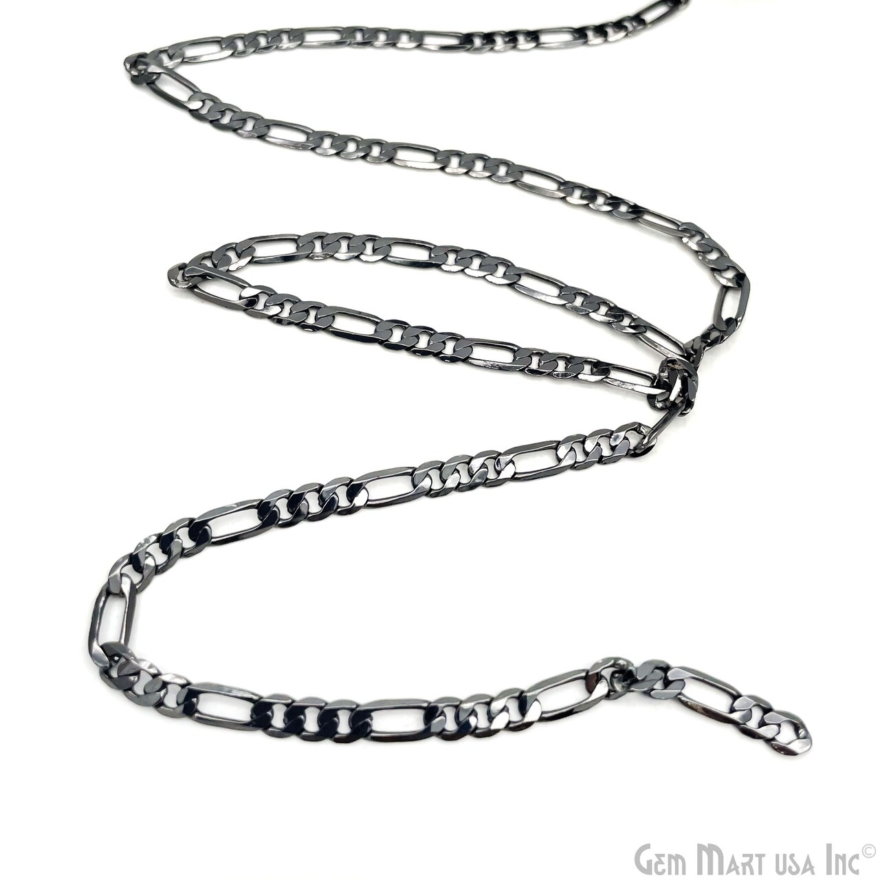 Black Finding Chain, Black Plated Jewelry Making Chain, DIY Necklace Chain, Assorted Styles, 1 foot, GemMartUSA (BPCH)